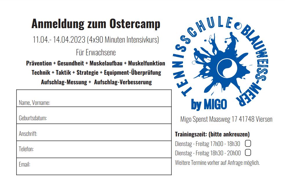1. Ostercamp des Blau-Weiss Meer e.V.